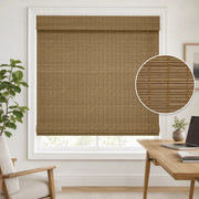 Cordless Bamboo Roman Shades for Windows PS418 - Dark Khaki T03 browser generated product photo