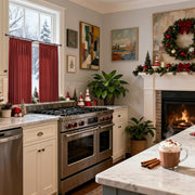 red kitchen cafe curtains