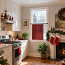 red linen cafe curtains