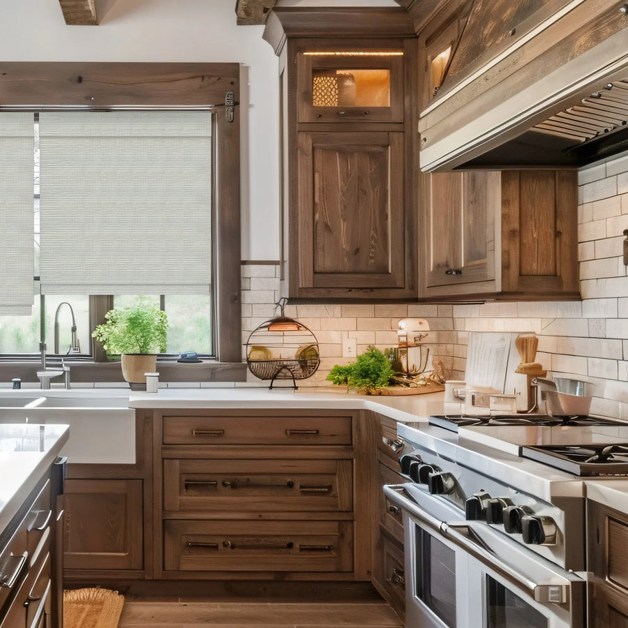 roman shade kitchen window