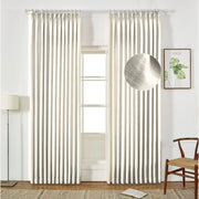 Extra Wide Curtains Pleated Curtains Drapry Sedge - Beige White 1908-1
