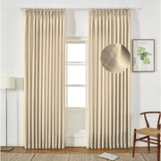 Extra Wide Curtains Pleated Curtains Drapry Sedge - Sand Beige 1908-3
