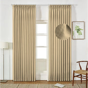 Extra Wide Curtains Pleated Curtains Drapry Sedge - Light Khaki 1908-4