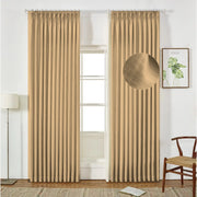 Extra Wide Curtains Pleated Curtains Drapry Sedge - Burlywood Birch 1908-5
