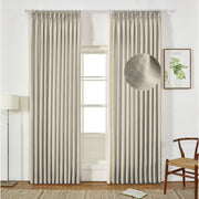 Extra Wide Curtains Pleated Curtains Drapry Sedge - Grey Beige 1908-6