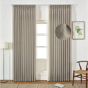 Extra Wide Curtains Pleated Curtains Drapry Sedge - Taupe Grey 1908-8