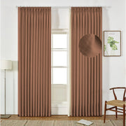 Extra Wide Curtains Pleated Curtains Drapry Sedge - Rust Brown 1908-9