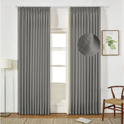 Extra Wide Curtains Pleated Curtains Drapry Sedge - Oak Dim Gray 1908-10