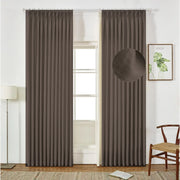 Extra Wide Curtains Pleated Curtains Drapry Sedge - Sepia Ebony 1908-14