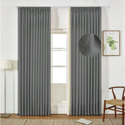 Extra Wide Curtains Pleated Curtains Drapry Sedge - Carbon Grey 1908-16