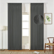 Extra Wide Curtains Pleated Curtains Drapry Sedge - Dark Grey 1908-17