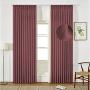 Extra Wide Curtains Pleated Curtains Drapry Sedge - Burgundy Red 1908-22