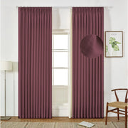 Extra Wide Curtains Pleated Curtains Drapry Sedge - Red Wine 1908-23