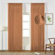 Extra Wide Curtains Pleated Curtains Drapry Sedge - Orange Copper 1908-26