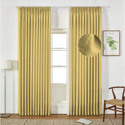 Extra Wide Curtains Pleated Curtains Drapry Sedge - Khaki Yellow 1908-27