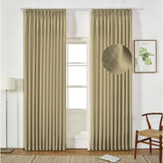 Extra Wide Curtains Pleated Curtains Drapry Sedge - Khaki 1908-28