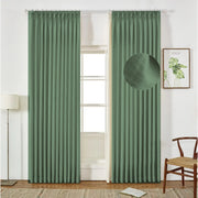 Extra Wide Curtains Pleated Curtains Drapry Sedge - Green 1908-30