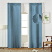 Extra Wide Curtains Pleated Curtains Drapry Sedge - Aegean Blue 1908-35