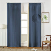 Extra Wide Curtains Pleated Curtains Drapry Sedge - Navy Blue 1908-36