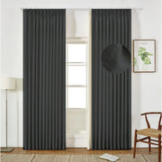 Extra Wide Curtains Pleated Curtains Drapry Sedge - Black 1908-37