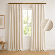 Extra Wide Curtains Pleated Curtains Drapry Sedge - Beige White 1908-1 browser generated product photo