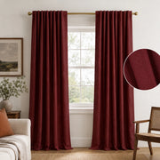 Extra Wide Curtains Pleated Curtains Drapry Sedge - Burgundy Red 1908-22 browser generated product photo