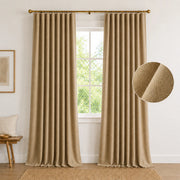 Extra Wide Curtains Pleated Curtains Drapry Sedge - Burlywood Birch 1908-5 browser generated product photo