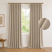 Extra Wide Curtains Pleated Curtains Drapry Sedge - Grey Beige 1908-6 browser generated product photo