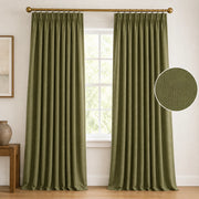 Extra Wide Curtains Pleated Curtains Drapry Sedge - Jade Green Olive 1908-29 browser generated product photo