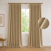 Extra Wide Curtains Pleated Curtains Drapry Sedge - Light Khaki 1908-4 browser generated product photo