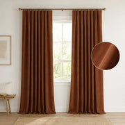 Extra Wide Curtains Pleated Curtains Drapry Sedge - Rust Brown 1908-9 browser generated product photo
