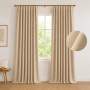 Extra Wide Curtains Pleated Curtains Drapry Sedge - Sand Beige 1908-3 browser generated product photo