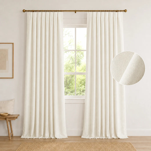 Extra Wide Curtains Pleated Curtains Drapry Sedge - Snow White 1908-0 browser generated product photo