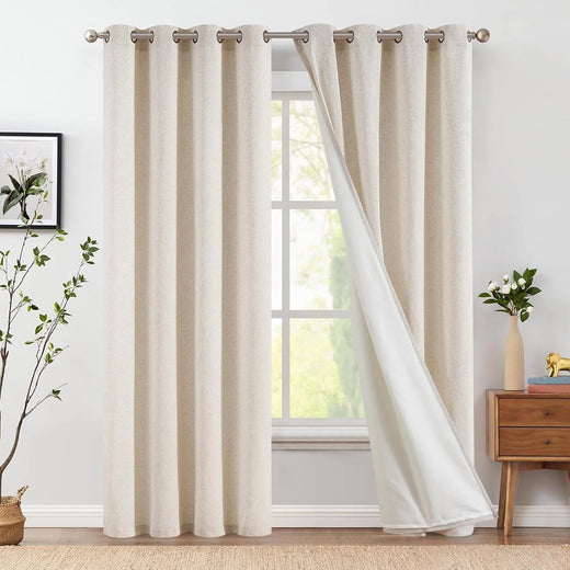 Linen Grommet Blackout Curtains Chevrons