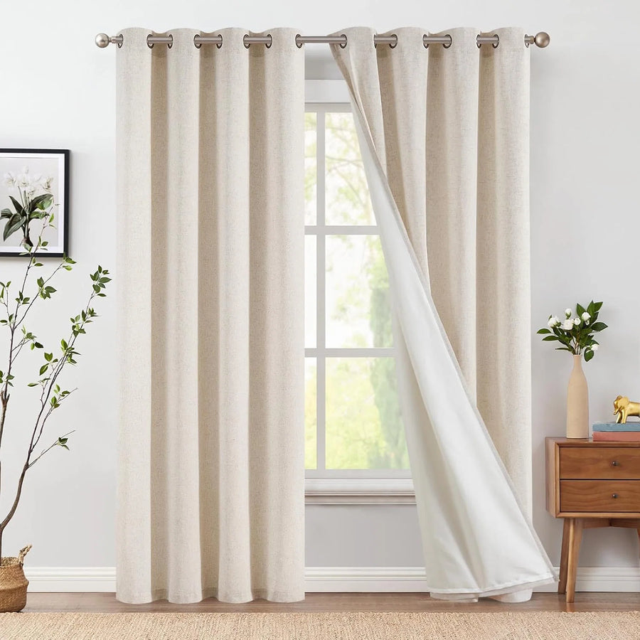 Linen Grommet Blackout Curtains Chevrons