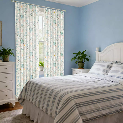 small flower curtains
