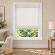 Tessora Edit 39002 woven shade in a furnished American living room