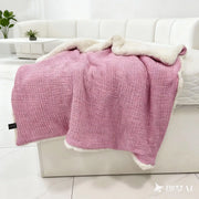 Fleece-Lined Gauze Plush Blanket - Fredesigner