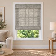 Velune Edit W075 woven shade in a furnished American living room