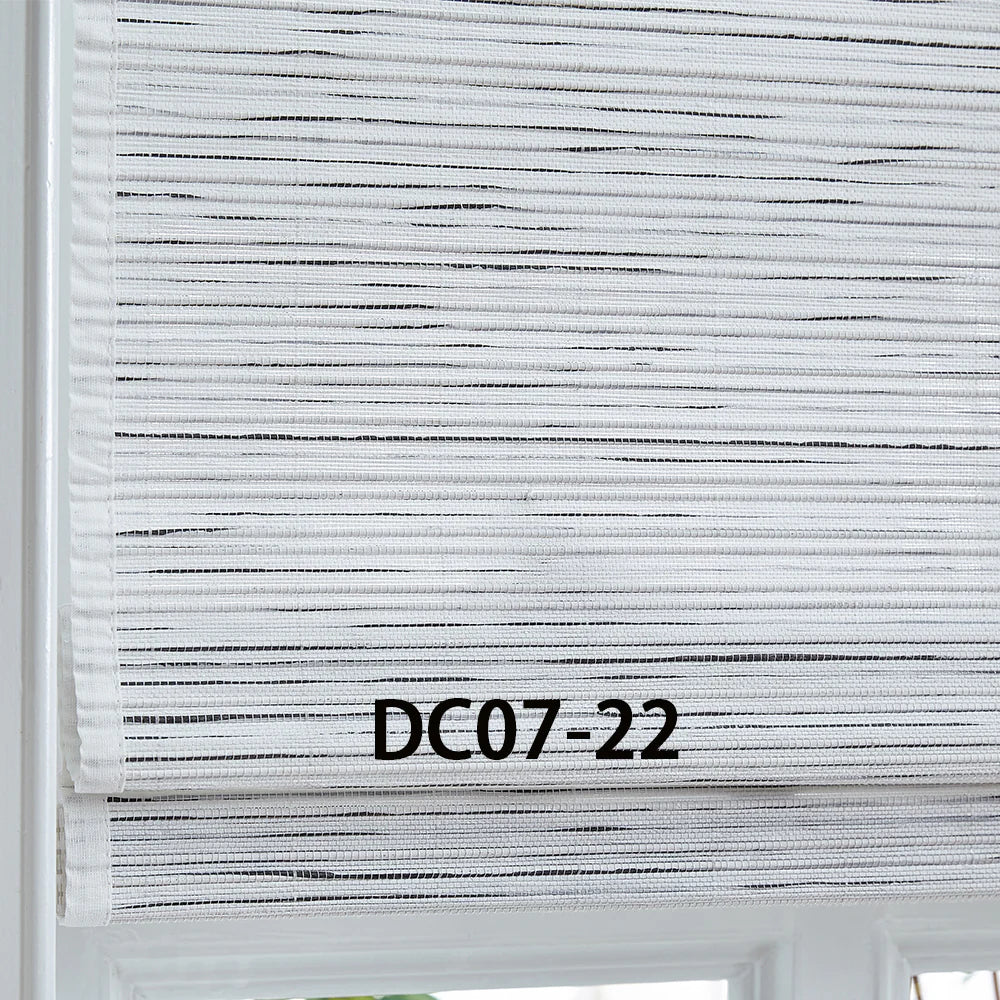 white bamboo shades