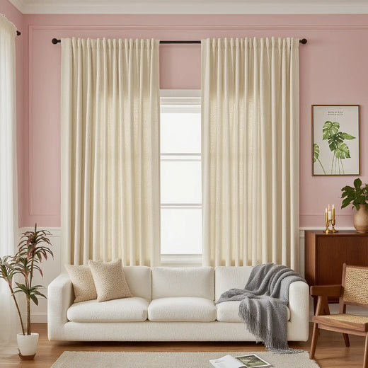 white curtains
