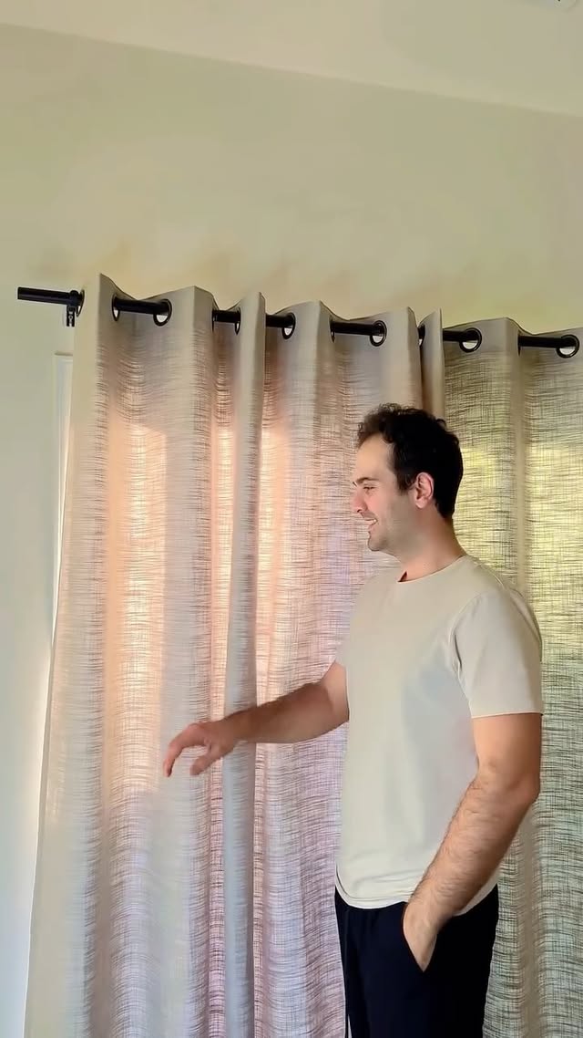 Real Instagram cover for custom neutral drapery