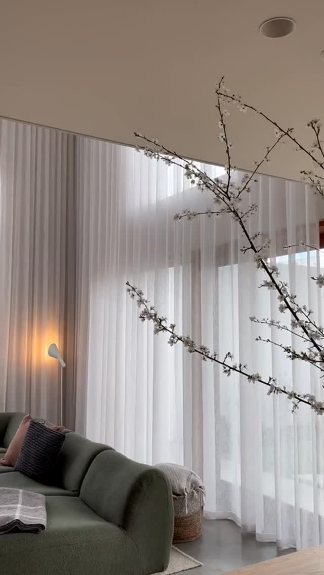 Tall sheer curtain panels