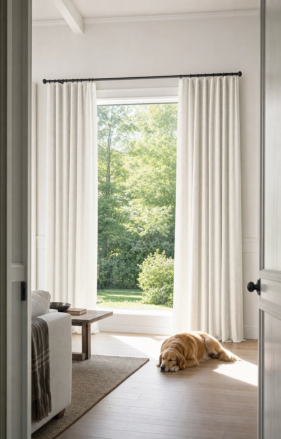 Chevrons Custom Linen Curtains with a refined pattern