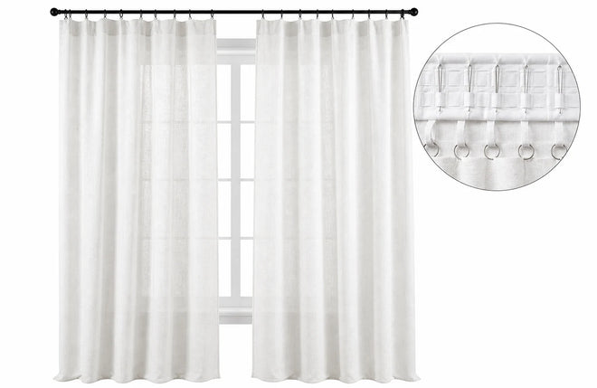 4-in-1 Header curtains shown across a window
