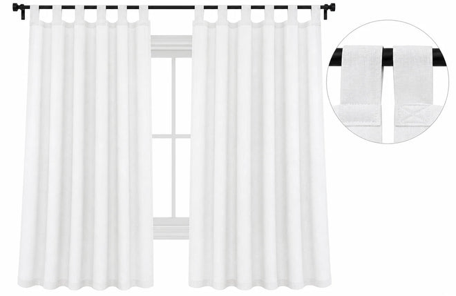 Tab Top curtains shown across a window