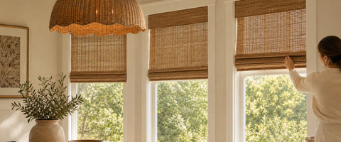 Top-down bottom-up bamboo shade