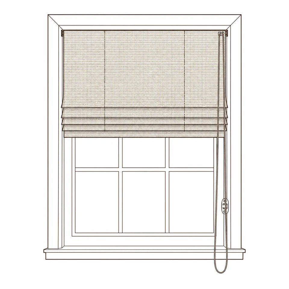 Corded woven shade lift system with a visible side control loop